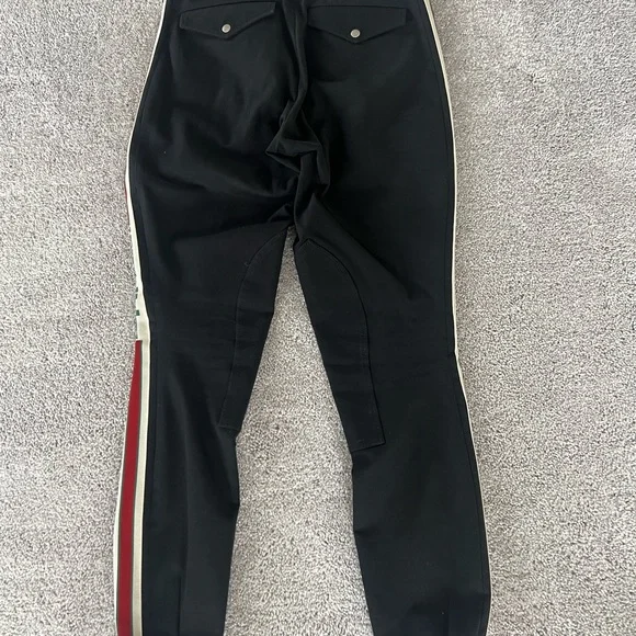 GUCCI Black Riding Trousers Tapered Leg, Black/Red/Green and crème - Picture 2 of 2